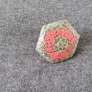 Vintage Ring Coral & Tourquise